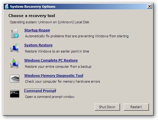 Microsoft Windows Vista Recovery Cd
