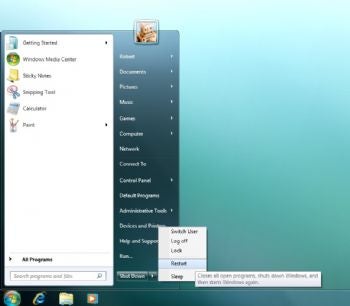undock computer option start menu not work