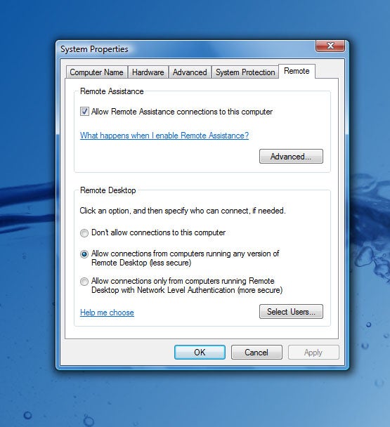 Remote Access For Windows Vista