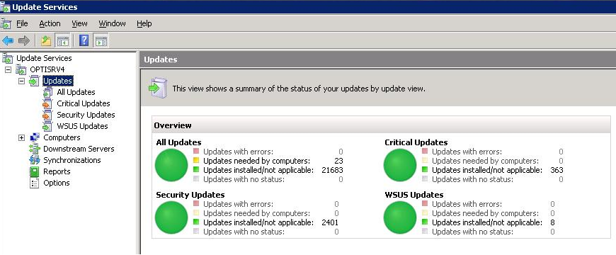  updates using the windows server update services management tool