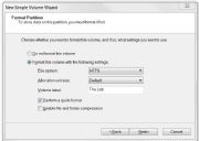 Creating a new partition using the New Simple Volume wizard; click for full-size image.