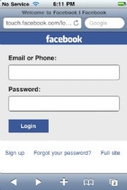 Facebook for iPhone (click to zoom)