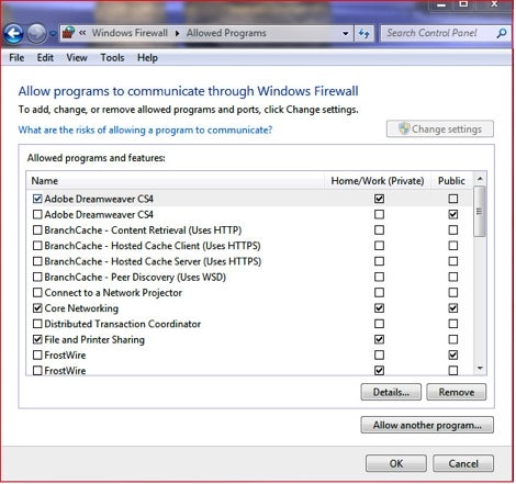Disabling Firewall On Windows Vista