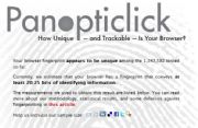 A visit to Panopticlick tells how trackable a browser is.