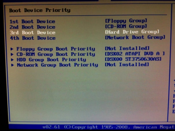 BIOS - Hard Drive Boot Order