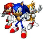Sonic the Hedgehog and his two best friends Tails and Knuckles.