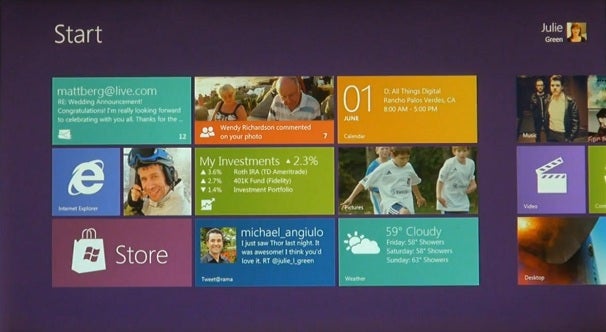 Microsoft Windows 8 start screen