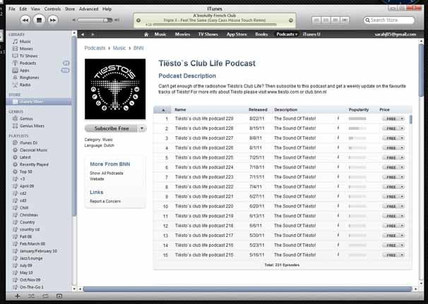 Free music podcasts on iTunes