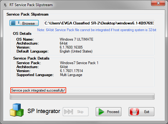 Slipstream Service Pack Windows Vista