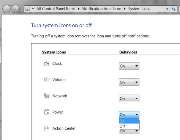 Lost Battery Icon On Vista