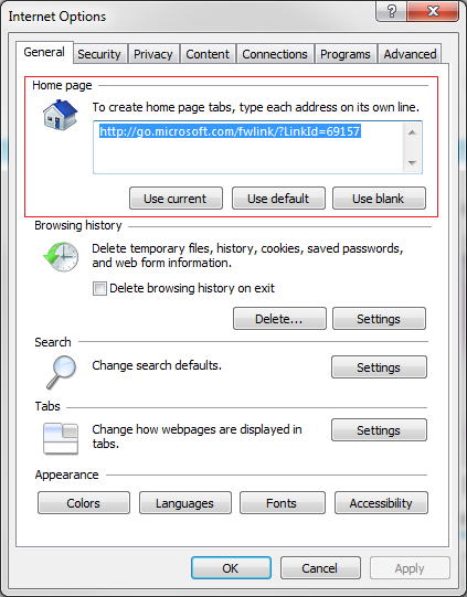 How To Change Homepage In Vista