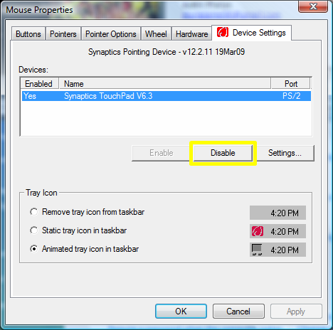 How To Disable Touchpad Scrolling Vista