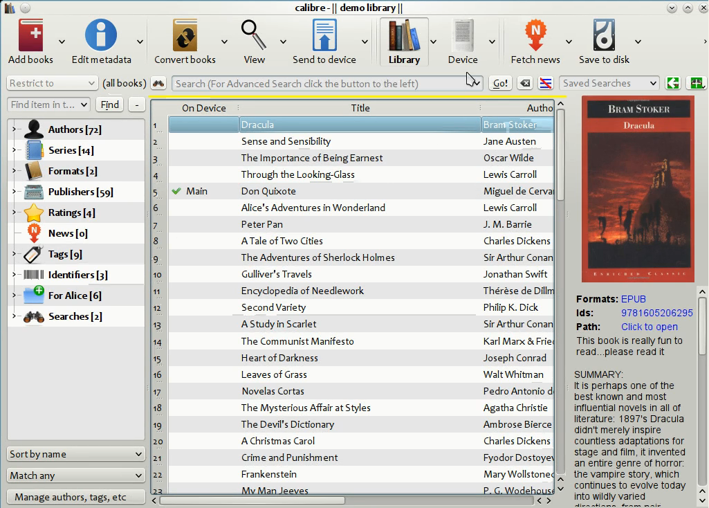 Managing your ebooks in Calibre.