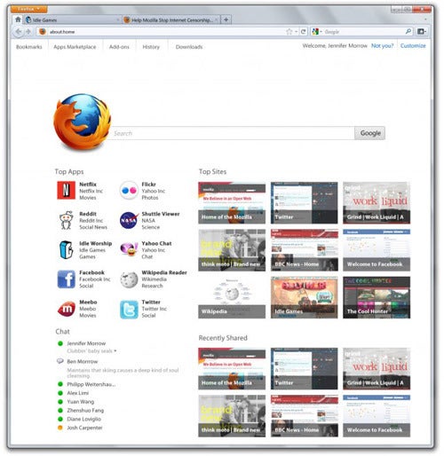 Firefox 12 screenshot