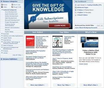 Safari Bookshelf Online screenshot