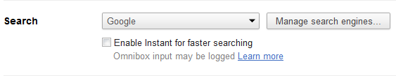 Select the 'Manage search engines' option in Google Chrome to add new search providers.