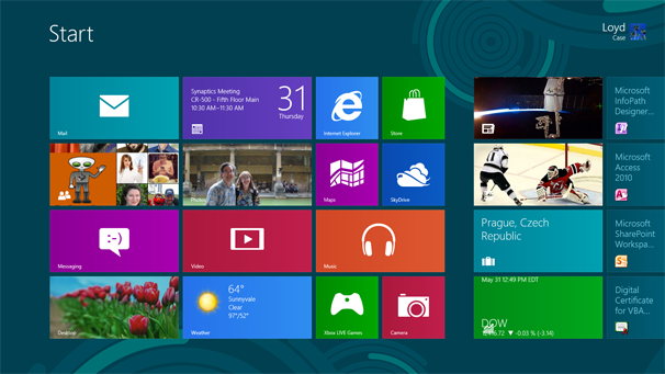 Windows 8: Start screen
