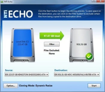 NTI Echo 3 screenshot