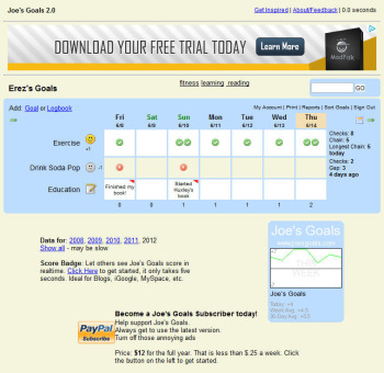 Joe's Goals screenshot