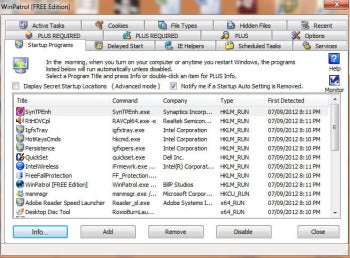 WinPatrol 2012 screenshot