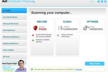 AOL Computer Checkup screenshot