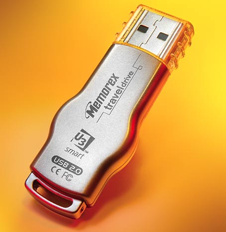 Memorex's U3 Traveldrive looks like a standard USB drive, but can store and run apps.