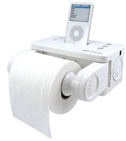 Atech Flash Technology's iCarta Stereo Dock for iPod With Bath Tissue Holder.