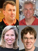 Clockwise from upper left: Paul Graham, Trevor Blackwell, Robert Morris, and Jessica Livingston