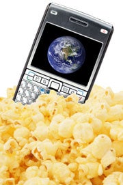 Pop popcorn with a cell phone