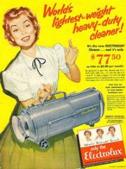 Vintage 1950s vacuum cleaner ad