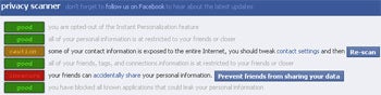 Facebook Privacy Scanner