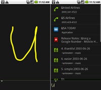 Droid X Apps: Gesture Search