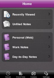 Microsoft OneNote Mobile for iPhone lets you access your OneNote info from your smartphone.