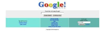 Early Google homepage