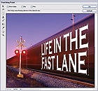 Paste an object such as text into the new Vanishing Point, and it corrects the perspective.