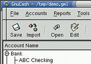 GnuCash finance management software; click to view full-size image.