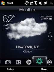 HTC Diamond's tweak of Windows Mobile; click to view full-size image.