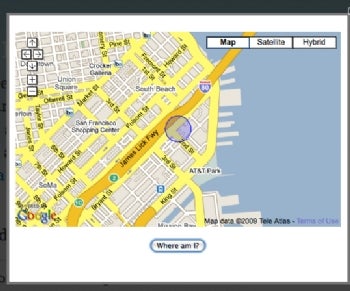 The geolocation demo page found me.
