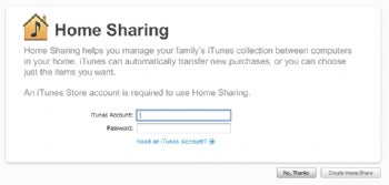 iTunes 9 Home Sharing