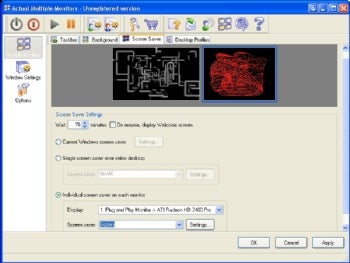 Actual Multiple Monitors lets you run different screensavers on different desktops.
