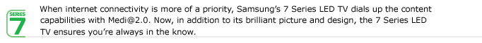 Samsung Series 7 LED TVs
