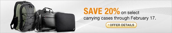 Save 20% on select carrying cases through February 17. Offer details