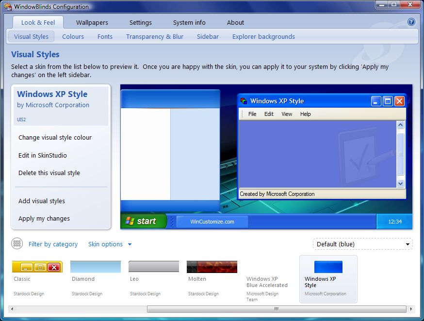 windows xp skin windowblinds