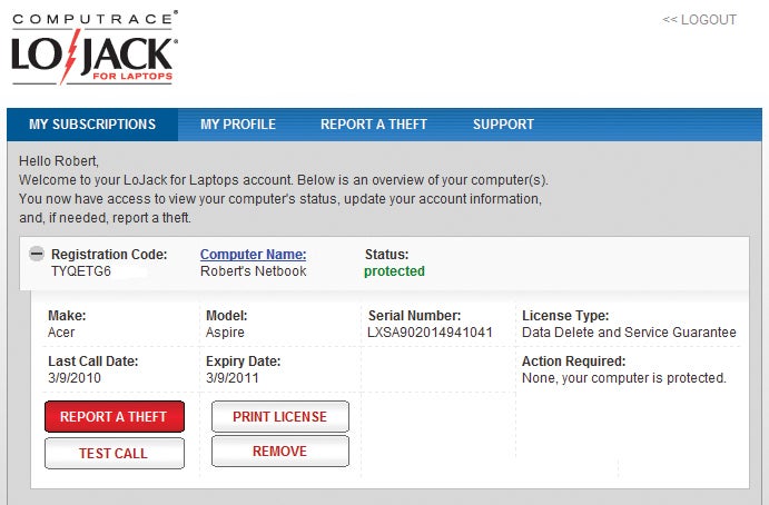 does absolute lojack reqiure ip address