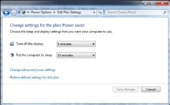 The Windows 7 OS features updated power-saving settings.