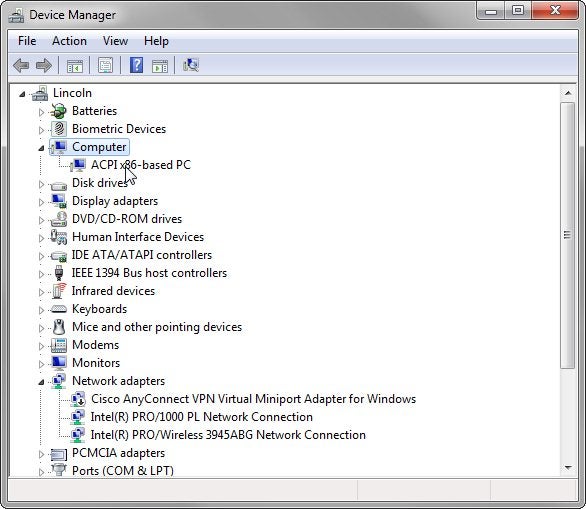 acpi x86 based pc driver ethernet controller