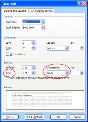 make a document single spaced in word for a mac