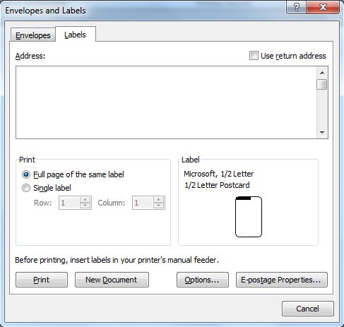 how to create and print an envelope in word 2010