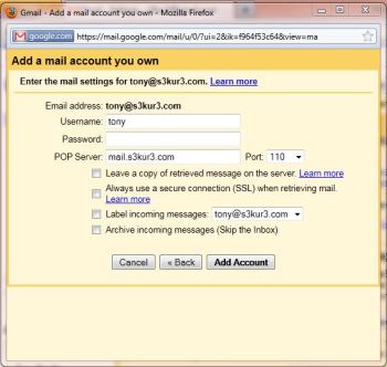 email settings for gmail in windows live mail