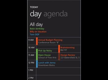 Windows Phone 7’s gorgeous calendar.